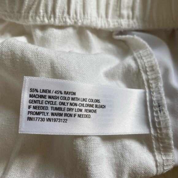 Universal Thread Linen Blend Shorts Women XL White Elastic Waist Coastal NWT - Picture 6 of 9